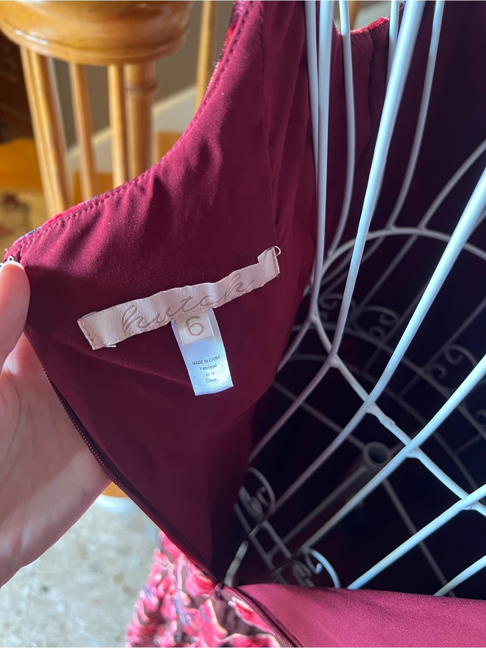 Hutch The Ridge Burgundy Velvet Maxi Dress Drop Waist Wedding Cocktail Sz 6 - Picture 8 of 13